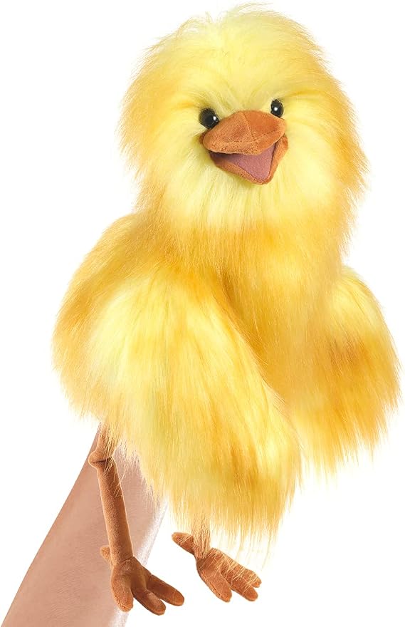 Folkmanis Funny Bird Hand Puppet, Yellow; Orange