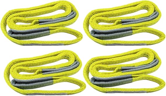 4 Pack 1" x 6FT Lift Sling Straps, Flat Eye Lift Sling 3100LBS Capacity Lifting Straps, Heavy Duty Polyester Tree Saver Web Sling Recovery Strap for Rigging, Moving, Towing, Hoisting Gear