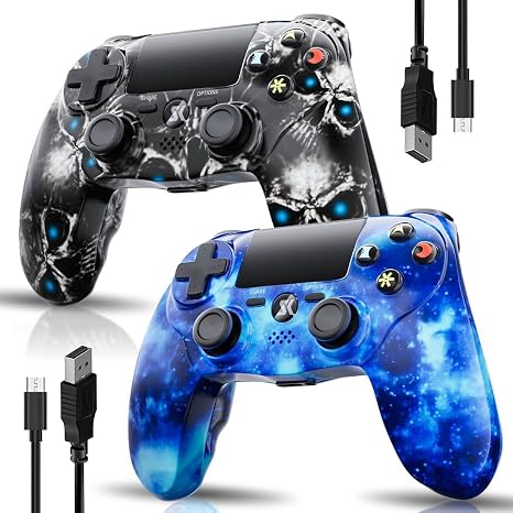 CHENGDAO 2er-Pack Kabelloser Controller für PS4/Pro/Slim Galaxie Design