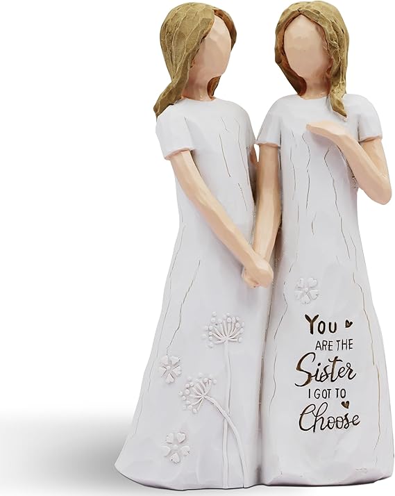 BORLESTA Best Friend Birthday Gifts for Women - Friendship Gifts for Women, Gift for Friends Women, Sister Birthday Gift, Bestie Gift for Women - Friend Hand-Painted Figure