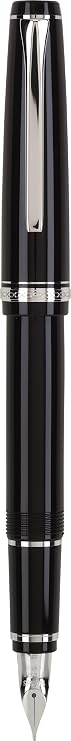 PILOT Namiki Falcon Collection Fountain Pen, Black Barrel with Rhodium Accents, Soft Medium Nib (60742)
