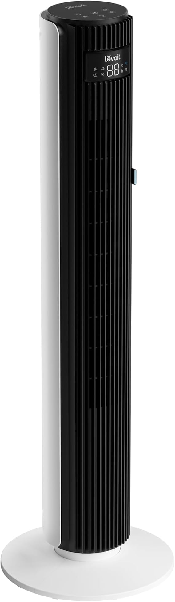 Energy Saving MeasuresLevoit Tower Fan, Silent DC Motor, Bladeless, Smartphone Connectivity, Energy Efficient, 90° Automatic Oscillation Left & Right, 60° Adjustable Up & Down Airflow, Temperature