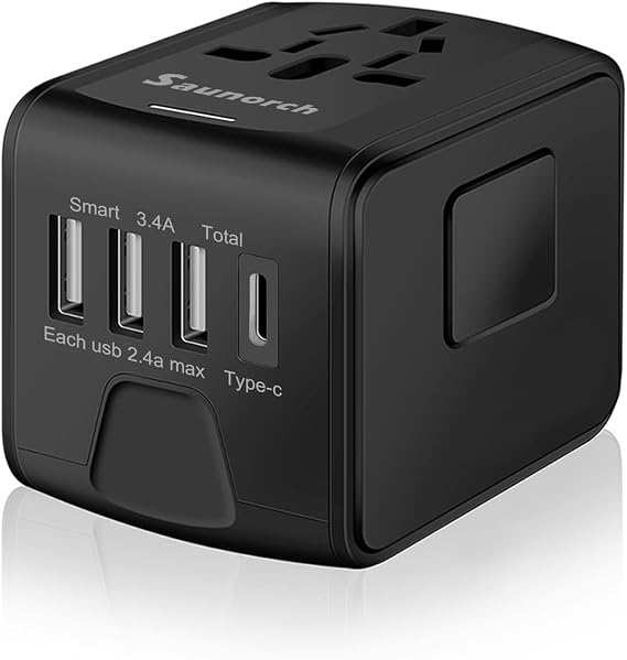 SAUNORCH Universal International Travel Power Adapter, AC Outlet