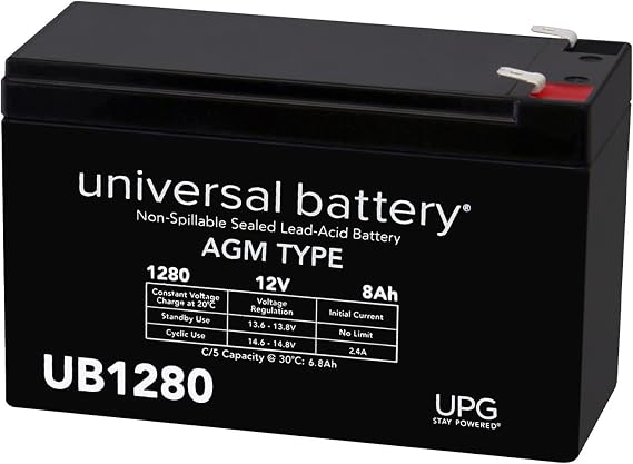 UB1280 12V 8AH SLA Battery Replacement for APC UPS - RBC12 Battery