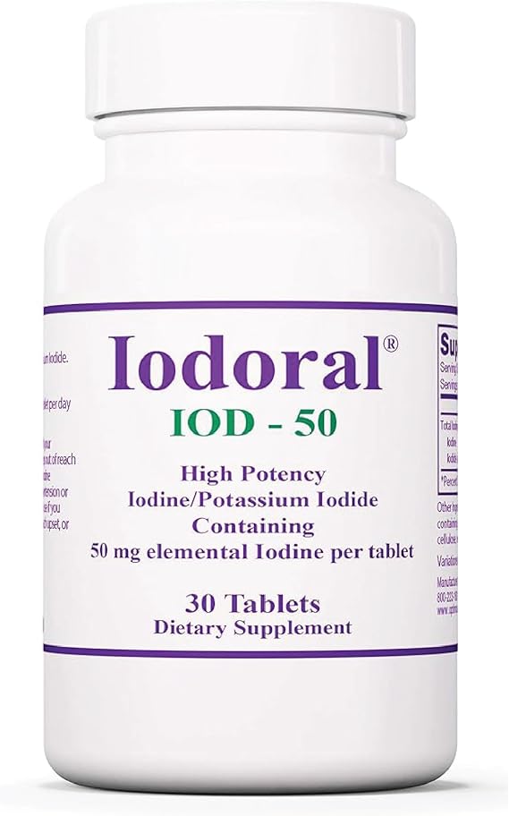 Optimox Iodoral 50 mg Iodine Potassium Iodide, 30 Tablets