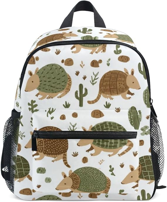 Toddler Backpack for Boys Girls Cute Armadillos Cactus Preschool Kindergarten Schoolbag Mini Book Bag For School Travel S
