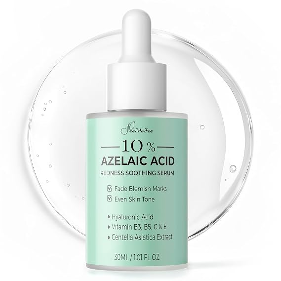 Azelaic Acid Serum,10% Azelaic Acid for Face 20,000ppm Niacinamide, 5,000ppm Vitamin B5 Centella Asiatica & Hyaluronic Acid - Soothe Redness, Refine Texture, and Hydrate, Korean Skincare 1 Fl Oz