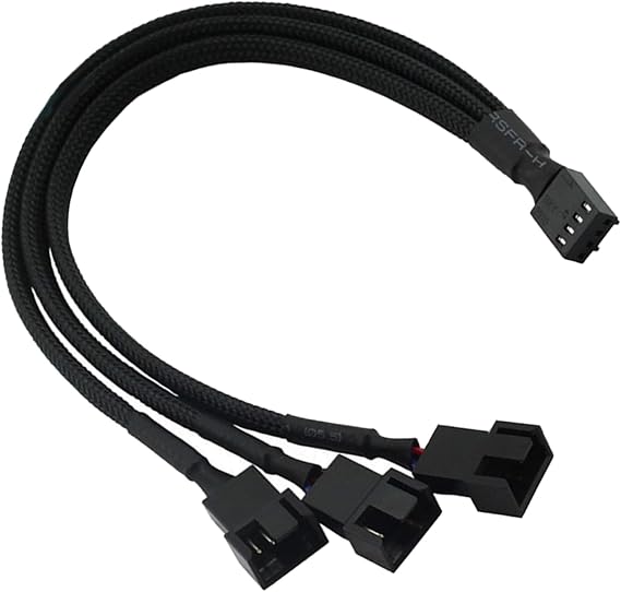 PWM Power Cable Fan Extension Cable 27cm 3 Splitter Cable 2 3 Pin and 1 4 Pin for PC Case Fan Upgrade 4 Pin 3 Pin PC Fan Adapter Black