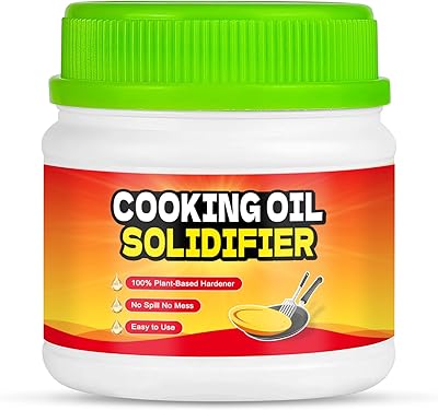 Cooking Oil Solidifier, Solidifies Up to 46 Cups - Plant-Based Oil Solidifying Powder that Turns Used into a Solid, Oil's Solidifier for Mess-Free Cleanup and Disposal - Easy to Use (8 Ounces)