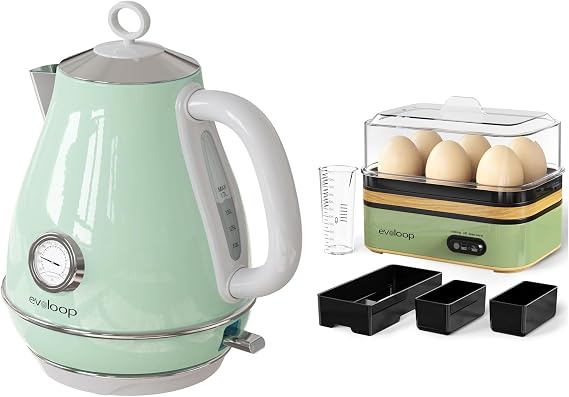 Evoloop Electric Tea Kettle with Rapid Egg Cooker
