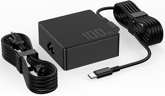 100W 65W USB Laptop Charger Compatible with Asus ROG Ally X Z1 Ally Dock ROG Flow X13 Z13 GV301 GZ301 GV302 ZenBook Duo Zephyrus G16 M16 G15 G14 G18 GU605 Vivobook S Type C AC Power Adapter