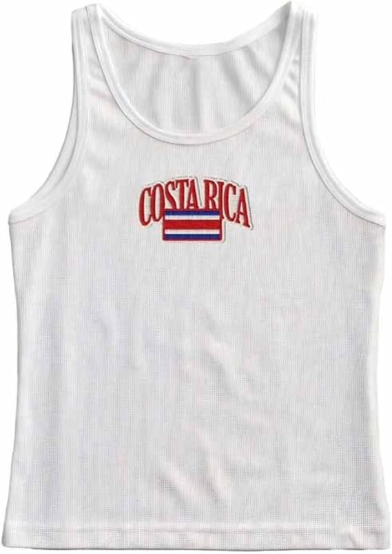 2000s Streetwear Mexico Graphic Baby Tee Summer Sleeveless Crop Top Y2k Jersey Shirt Tank Tops Women Vintage
