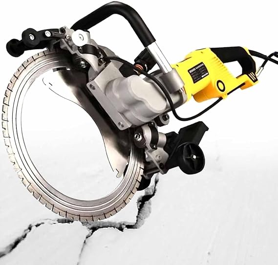Toroidal Concrete Saw, Electric Concrete Cutter Saw, Toroidal Electric Concrete Saw,Wet Water Supply Dust Suppression Concrete Wall Groove Saw,for Stone Rebar Concrete,WithToolbox,4xblade