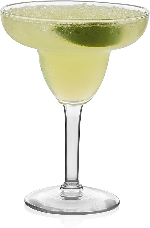 Libbey Margarita Party Glasses Set of 12, Durable Large Margarita Glass, 9 Oz Dishwasher Safe Stemmed Drinking Glasses Gift for Weddings, Parties and More