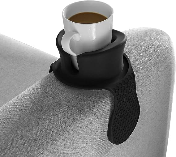 Sofa Cup Holder - Watruer The Ultimate Anti-Spill Holder Silicone Drink Holder for Your Sofa or Couch - Black