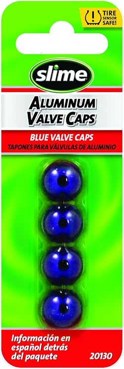 Slime 20130 Custom Series Blue Anodized Valve Caps