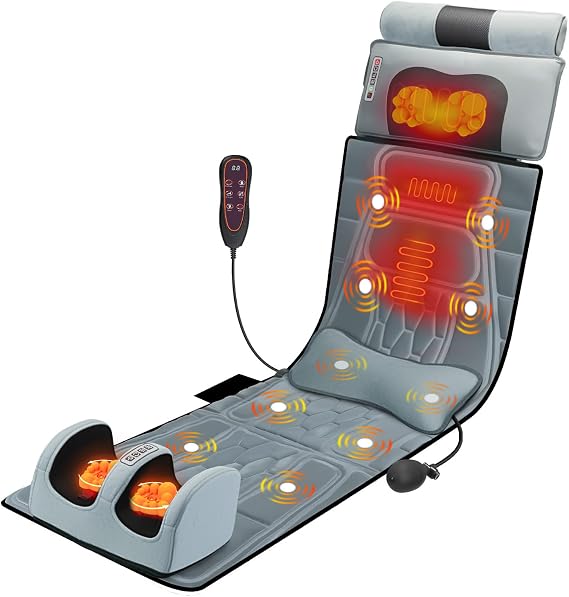 Full Body Massage Mat with Heat, Detachable Shiatsu Neck &Foot Massager