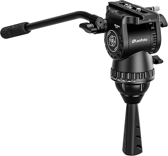 Leofoto Tripod Fluid Video Head with 75mm Half-Bowl Quick-Release Handle, Heavy Duty Tripod Fluid Head for DSLR Camera with Arca Swiss Quick Release Plate, Load up to 26.46Ibs (FH-20)