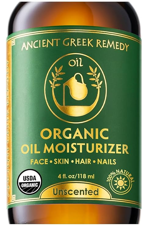 Organic Face Oil for Dry Skin - Unscented Anti-Aging Facial Oil - Jojoba, Rosehip, Almond, Olive, Vitamin E - Gua Sha oil - Fragrance Free Natural Body Moisturizer for Women & Men 4 oz