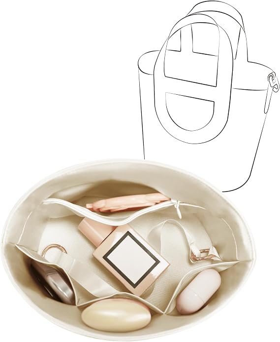 Silky Bag Insert Fits Hermes In The Loop, Silky Purse Organizer, Lightweight and Silk Touch Fits Loops 18 with Zipper, Clay