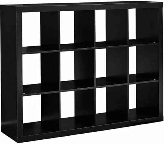 Better Homes and Gardens 12-Cube Organizer (12-Cube, Solid Black)