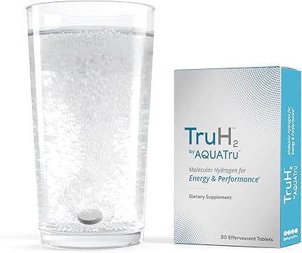 TruH2 by AquaTru Molecular Hydrogen Tablets | with Magnesium | Pre-Workout Supplement | Power Your Workouts with Molecular Hydrogen (H2) | 8 PPM Tablets | Dissolve in Water | 30 Tablets (30 Servings)