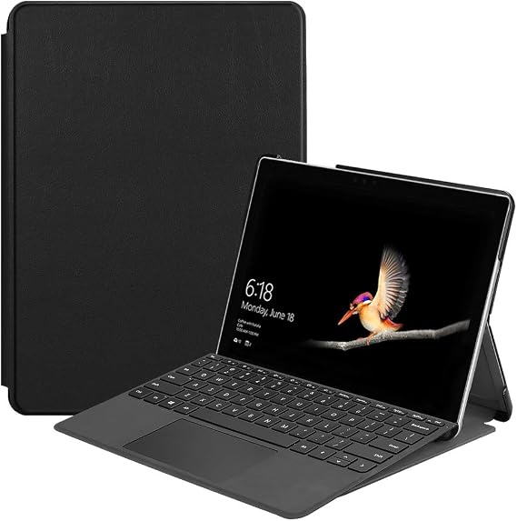 Gylint Case for Surface Go 4 2023 /Go 3 2021 /Go 2 2020 /Surface Go 2018, Slim Fit Leather Smart Case Cover with Pencel Holder for Microsoft Surface Go Black