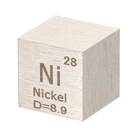 PATIKIL Nickel Cube, 10mm Ni Density Cube | High Density Element Cube Unique Metal Cube Periodic Table of Elements Collections Lab Experiment Teacher Scientific Classes