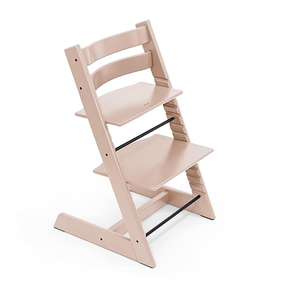 Stokke Tripp Trapp Chair, Adjustable Wooden High Chair, Serene Pink
