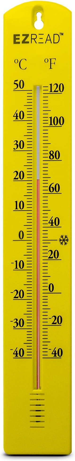 Headwind Color Outdoor Thermometers 15" 5 Yellow Analog WallMount Temperature Gauge DualScale F/C, WeatherResistant Vertical Design for Patio, Garden & Home by EZREAD