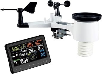 Wireless Weather Station,Professional WiFi Household Meteorological Instruments Suitable for Measuring Wind Speed/Wind Direction/Temperature/Humidity/Rainfall/Barometric Pressure
