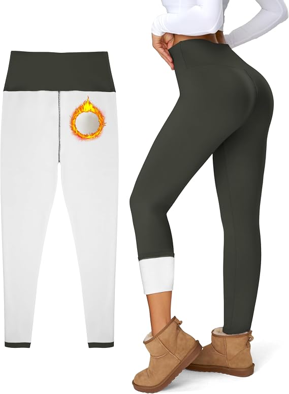 Women's Fleece Lined Leggings Weather Thick Thermal Warm Winter Tights Butt Lift High Waist Tummy Control Yoga Pants