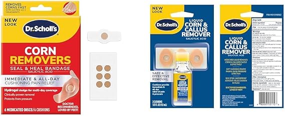 Dr. Scholl's Corn Removers Seal & Heal Bandage 6ct and Liquid Corn & Callus Remover 0.33oz