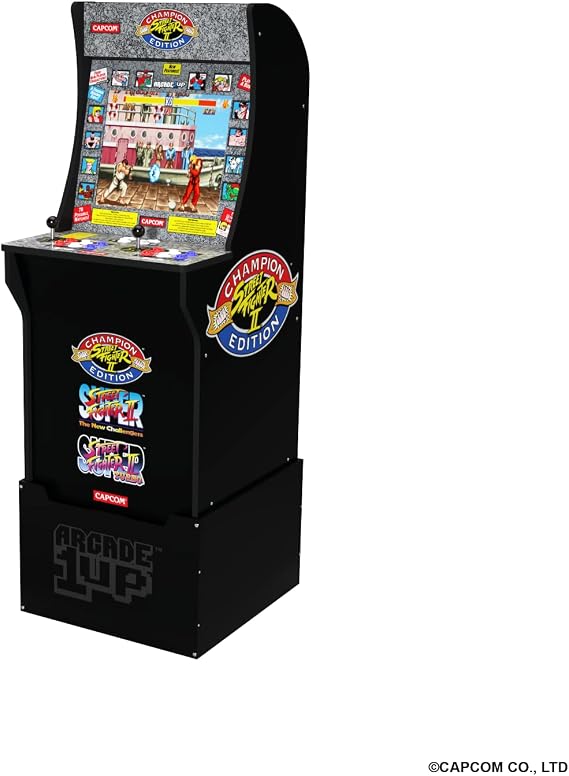 ARCADE1UP Street Fighter 2 - Classic 3-in-1 Arcade Game Console Home Arcade Cabinet with Approved Risers