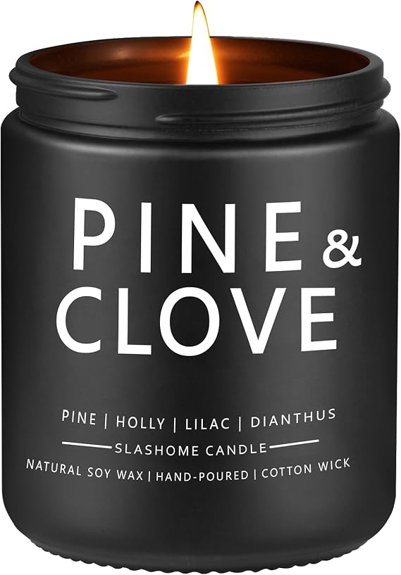 Candles for Men, Pine Clove Candle for Home Scented, 50+ Hour Lasting Candles, Soy Candle s Not Toxic, Perfect Gifts for Men-Birthday, Anniversary and Thanksgiving, etc., 7 Oz