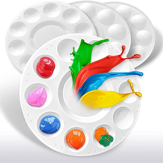 4pcs Paint Tray Palettes,Paint Pallet,Plastic Palette for Kids to Paint