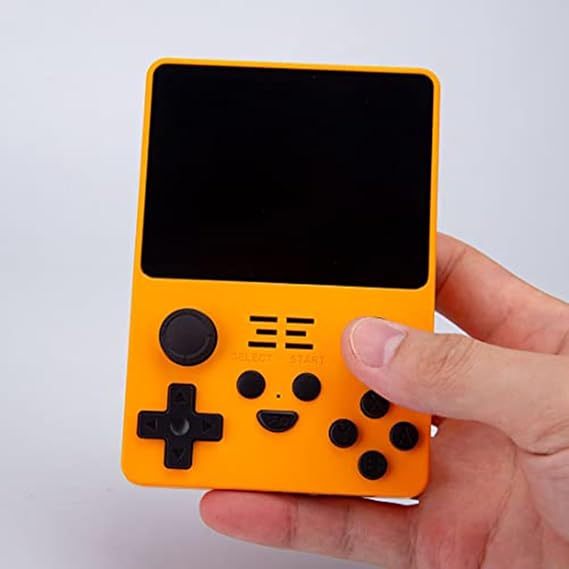 Powkiddy RGB20S Classic Handheld Console, 3.5 Inch Full Fit IPS Screen, 64GB Memory with 15000 Titles, Ergonomic Design for Retro Gamers(16GB+64GB Yellow)