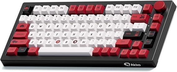 Akko 5075B Plus World Tour Mechanical Keyboard 75% Percent RGB Hot-swappable Keyboard with Knob, Vietnam Theme with PBT Double Shot Cherry Profile Keycaps Piano Switch