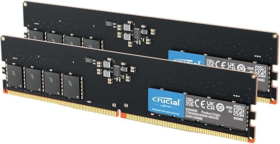 Crucial DDR5 RAM 128GB Kit (2x64GB) 5600MHz, Desktop Computer Memory, (or 5200MHz, 4800MHz) CL46 - CT2K64G56C46U5
