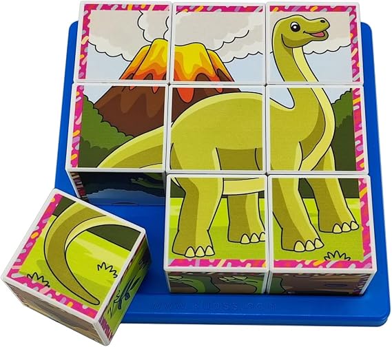 KÜPSS Dinosaurs 3D Puzzle Series 1 - (9 Cube 6 Dinosaur Puzzle)