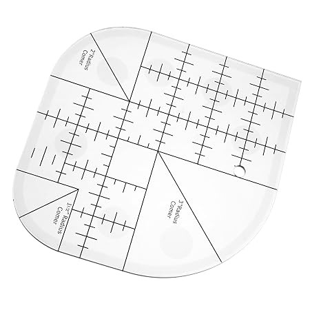 Gjinxi Acrylic Curved Corner Cutter Ruler, Quilt Ruler, Sewing Patchwork Template for DIY, Multifunctional Tool