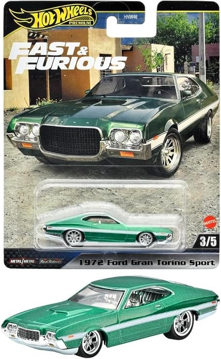 Hot Wheels Fast-Furious Premium Car 72 FORD GRAN TORINO SPORT HNW46-HYP72