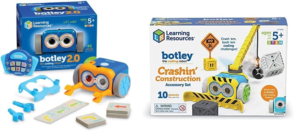 Learning Resources Botley The Coding Robot 2.0-46 Pieces, Ages 5+ Coding Robot for Kids, STEM Toys