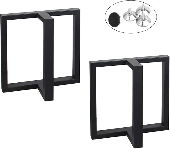 MBQQ Furniture Legs 15.7" Height 17.7" Width Rustic Decorative T Shape Table Legs Heavy Duty Metal Desk Legs Dining Table Legs Industrial Modern DIY Ironing Bench Legs