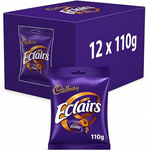 Cadburys Chocolate Eclairs 12 Pre Packed Bags