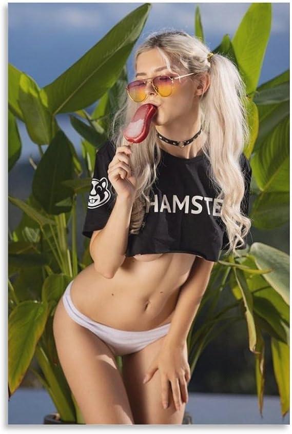 XJJLARQ Eva Elfie Sexy Poster Famous Female Star Poster(52) Canvas Wall Art Poster For Room Aesthetic And Decor Pictures For Living Room Bedroom Decor 20x30inch(50x75cm)