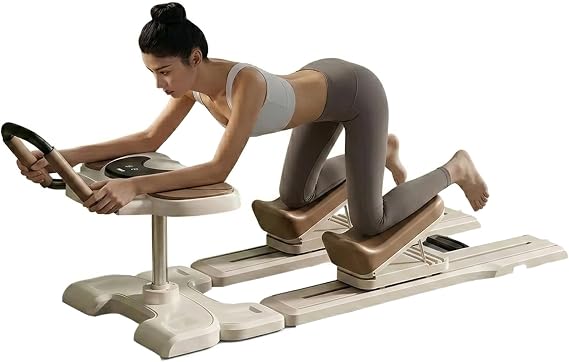 Spine Twist And Stretch Trainer Adjustable Back Stretcher Machine LED Counter Home Exercise Equipment for Lower Back Pain Relief Spine Decompression Leg Stretching & Core Activation