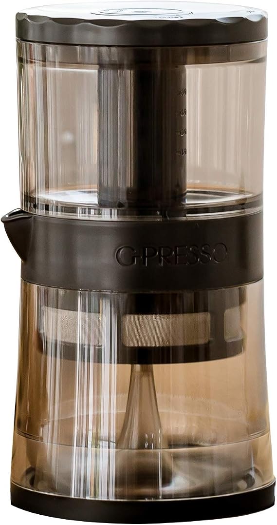 Gyro-pressed Automatic Hot & Iced Portable Coffee Maker for Cold Brew, Espresso Extractor Just 4 Minutes 3 to 5 Servings of Rich Crema BPA Free Rotary Pressure Extraction Technology