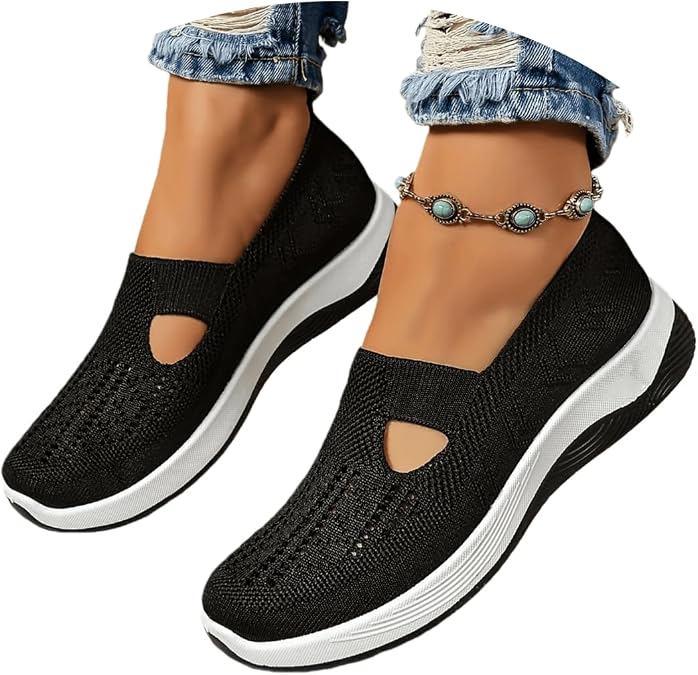 Walking Shoes Women Arch Support Slip On Sneakers Athletic Casual Mesh-Comfortable Tennis Workout Fashion Sneakers