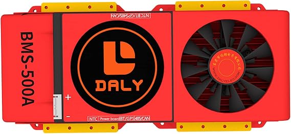 DALY SMART BMS LiFePo8 8S 24V 500A with Programmable Bluetooth Module and Common Port Cooling Fan